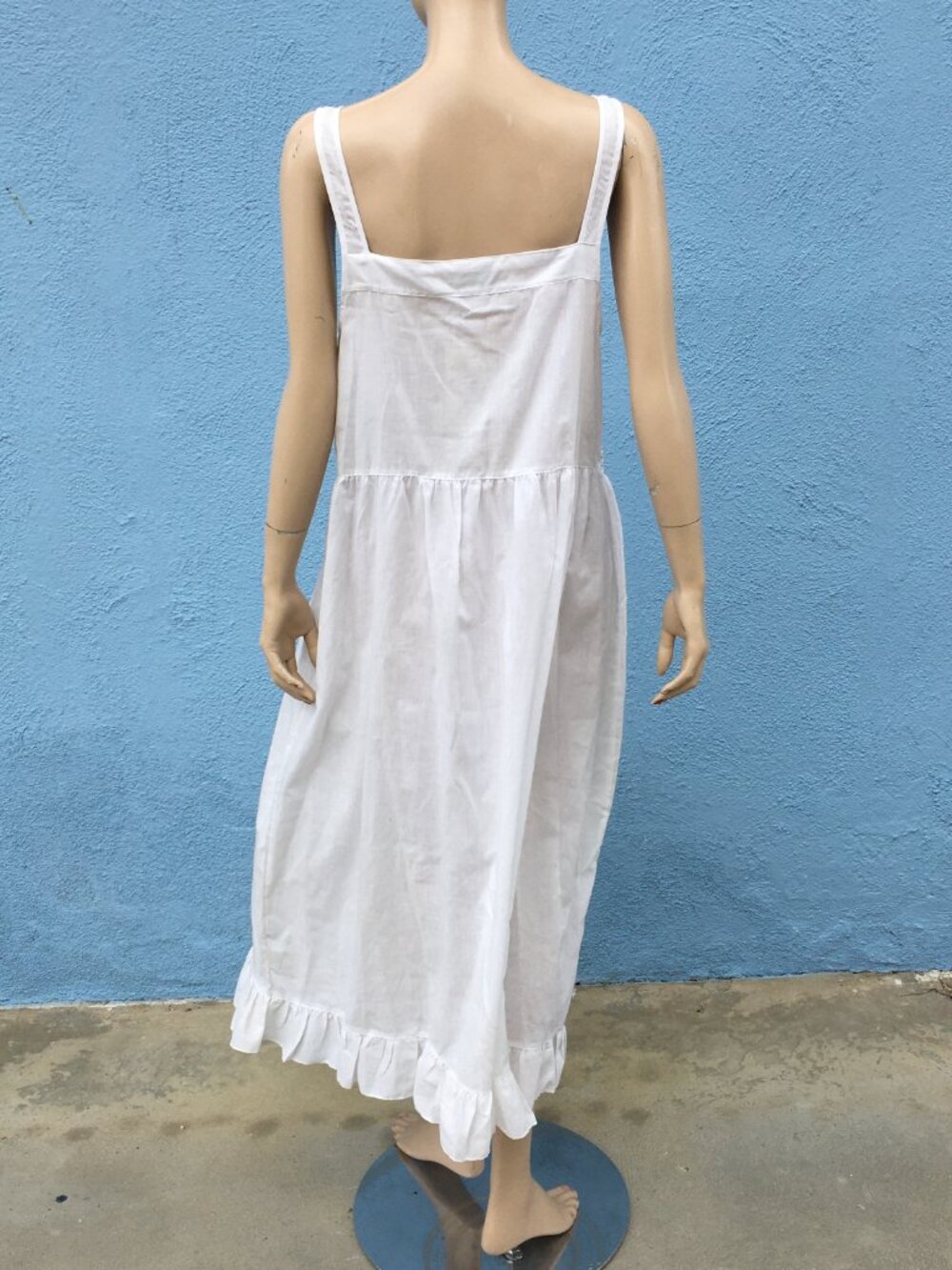 NWT Laura Ashley White Romantic Gown Nightgown Lace Sleeveless sz L Cottagecore - Picture 6 of 10